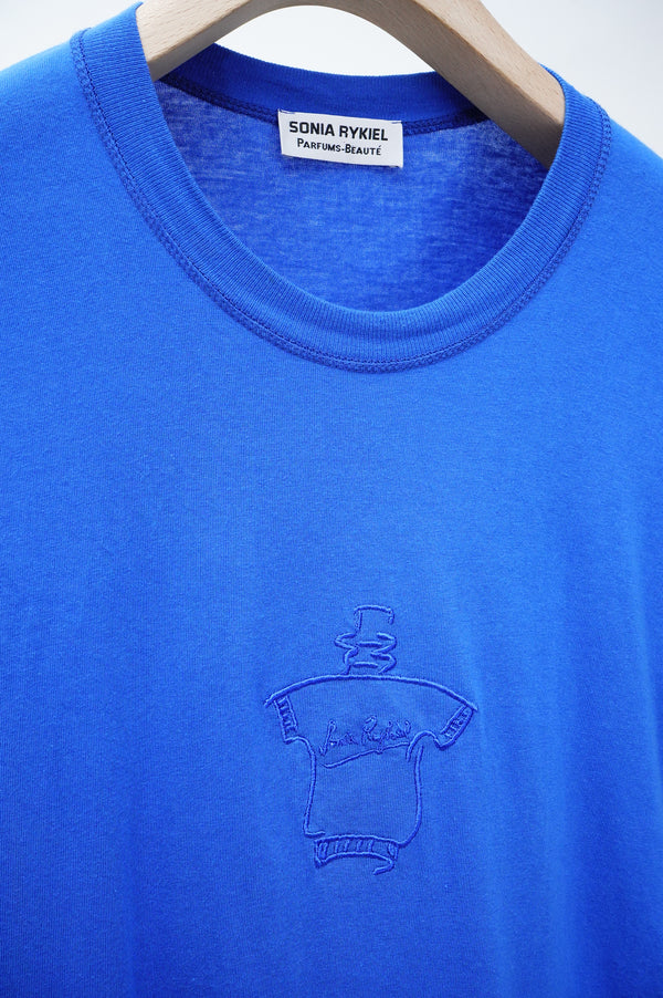 90's "SONIA RYKIEL" -"PERFUMES" Logo Embroidery S/S Tee-
