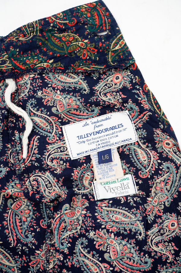 90's "TILLEY ENDURABLES" -Paisley Pattern Cotton Wide Shorts-