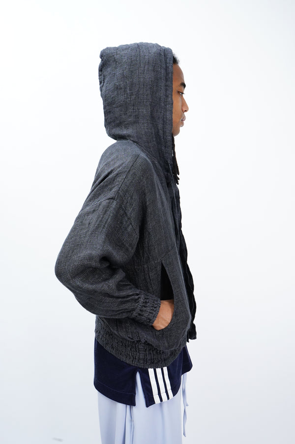"eskandar" -"Bergdorf Goodman" Linen Hooded Jacket-