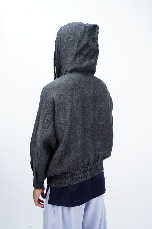"eskandar" -"Bergdorf Goodman" Linen Hooded Jacket-