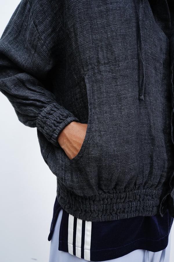 "eskandar" -"Bergdorf Goodman" Linen Hooded Jacket-