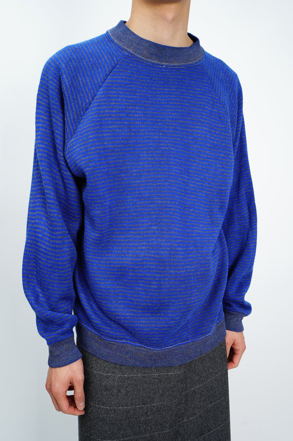 80’s "Creslan and Rayon" -Border Crew Neck Knit Sweater-