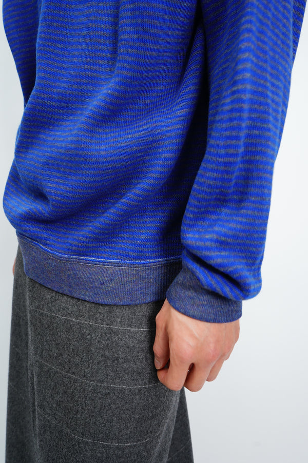 80’s "Creslan and Rayon" -Border Crew Neck Knit Sweater-