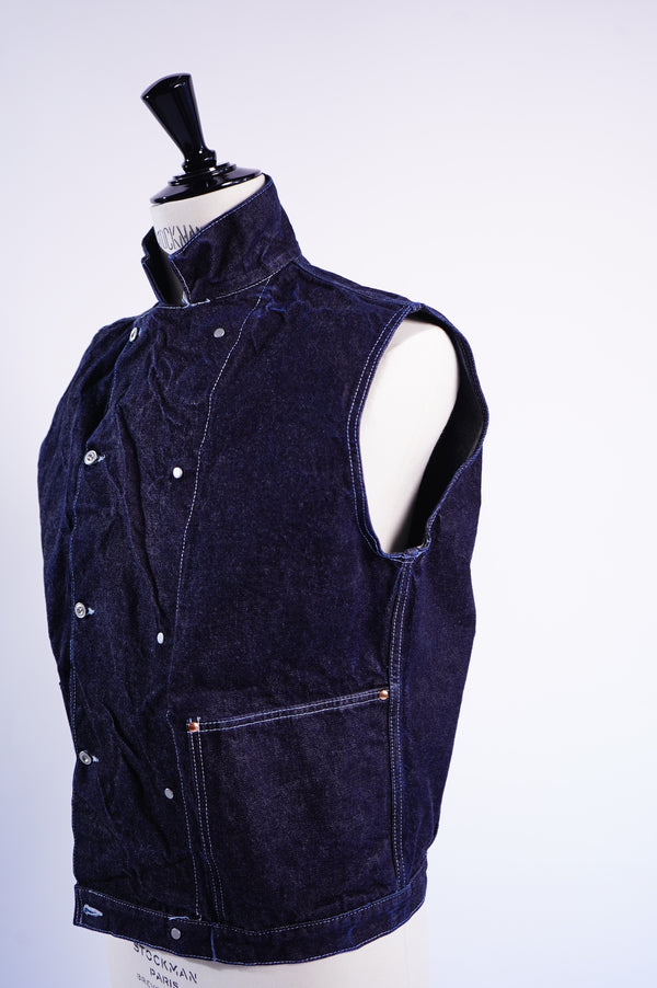 REEFER JEANS VEST -16oz SELVAGE DENIM-