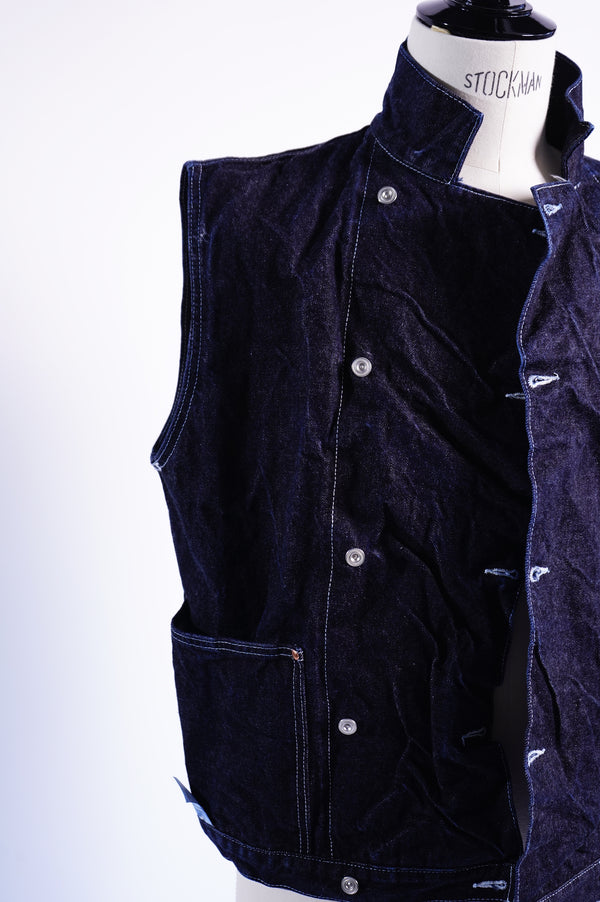 REEFER JEANS VEST -16oz SELVAGE DENIM-