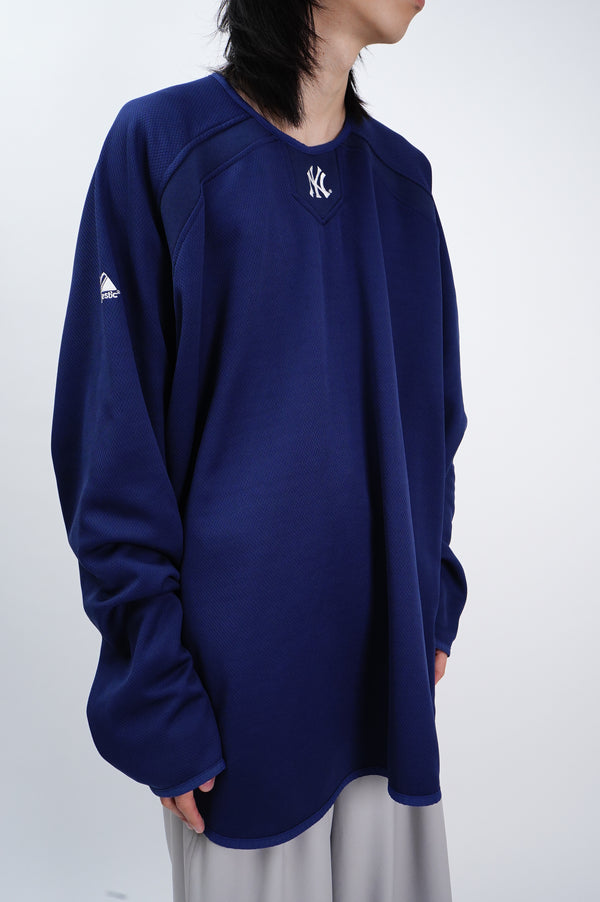 "majestic" -"New York Yankees" Logo Embroidery Jersey Pullover Game Shirts-