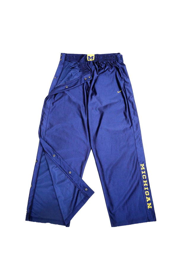 "NIKE" -"Michigan Wolverines" Side Snap Jersey Basketball Pants-