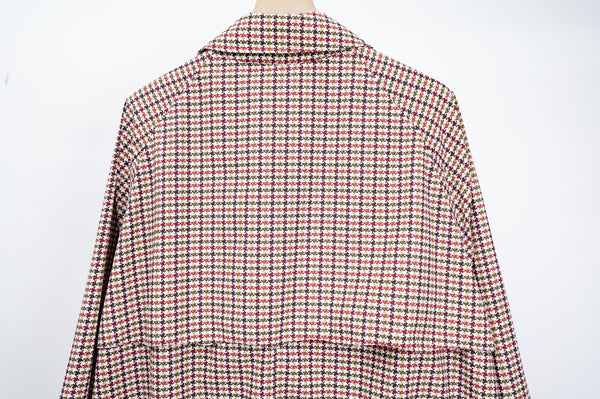 "BARACUTA" -Hounds Tooth Pattern Soutien Collar Coat-
