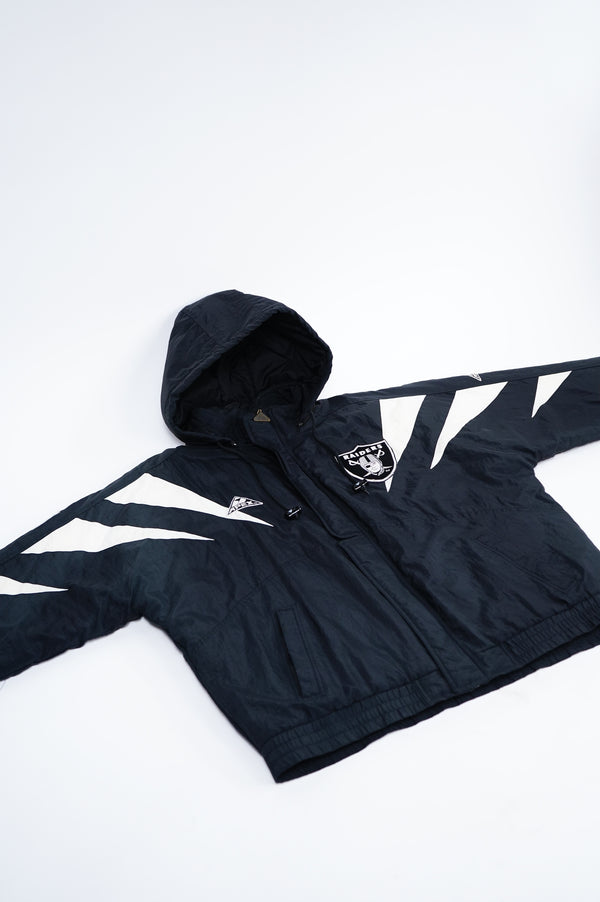 90's "RAIDERS" -Nylon Padding Stadium Jumper(WITH HOOD)-