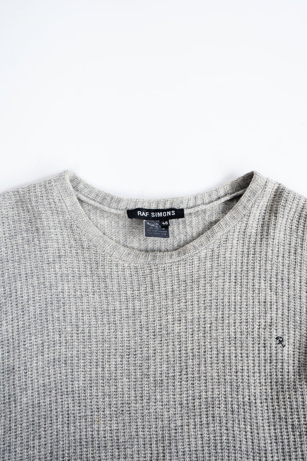 "RAF SIMONS" -Logo Embroidery Mohair/Polyamide S/S Knit Sweater-
