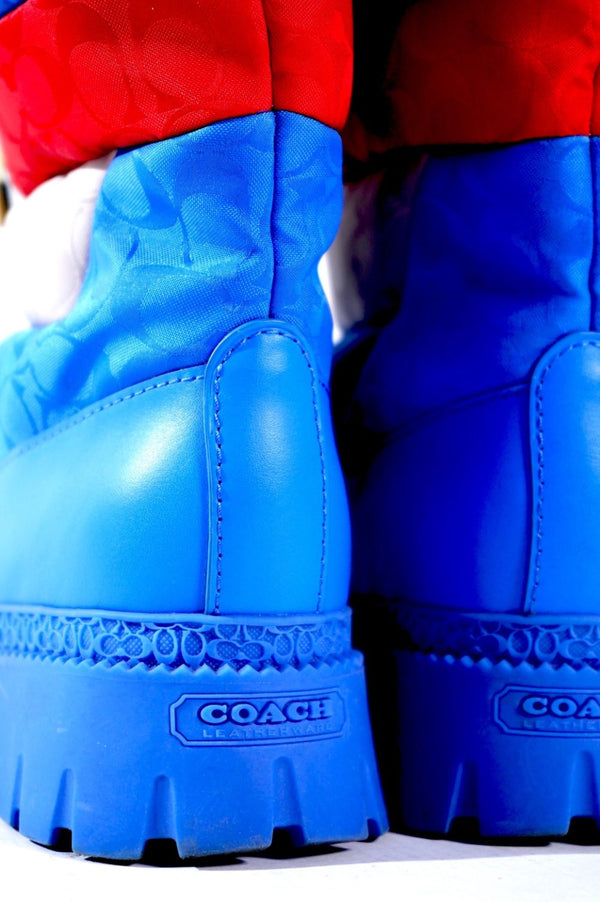 "COACH" -"SAMPLE" Signature Logo Pattern Ski Boots-