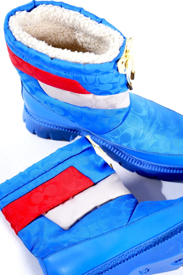"COACH" -"SAMPLE" Signature Logo Pattern Ski Boots-