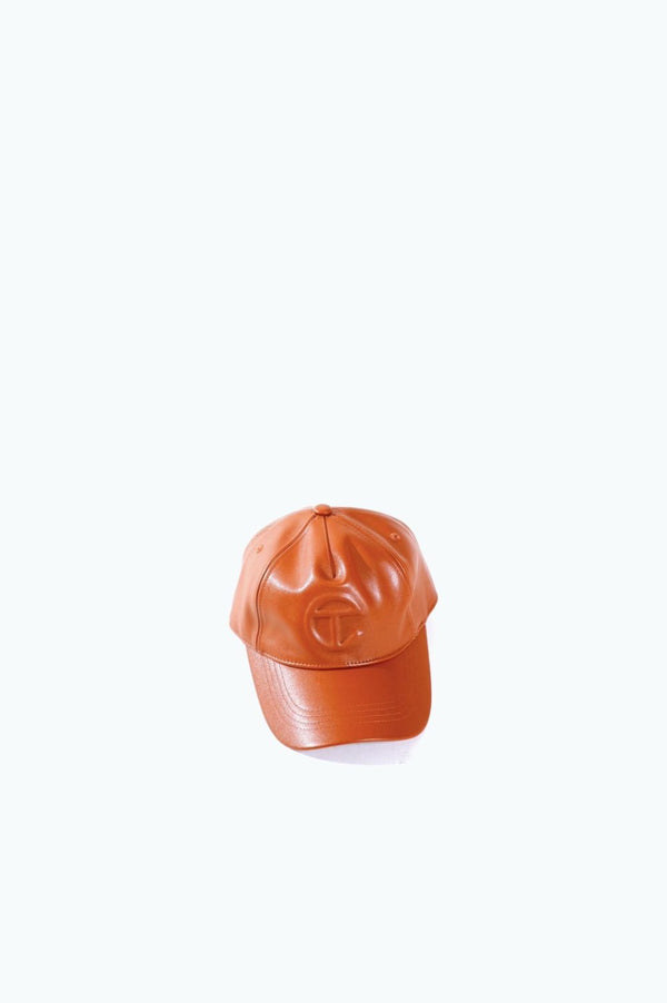 "Telfar" -Emboss Logo Fake Leather Cap-