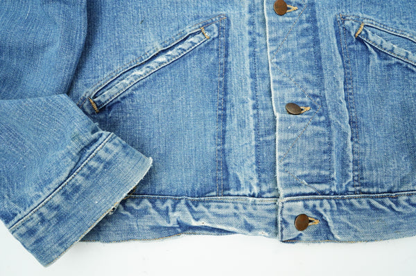 70's "Wrangler" -Apple Wappen Denim Trucker Jacket-