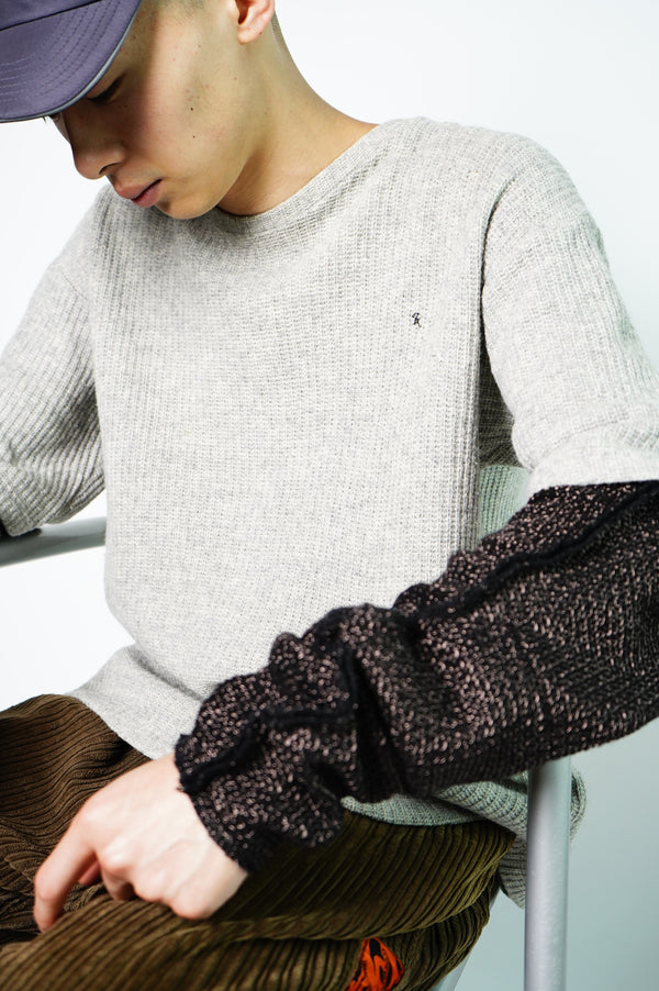 "RAF SIMONS" -Logo Embroidery Mohair/Polyamide S/S Knit Sweater-