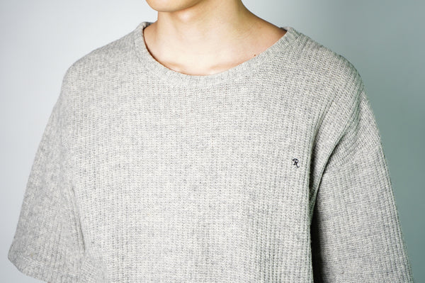 "RAF SIMONS" -Logo Embroidery Mohair/Polyamide S/S Knit Sweater-