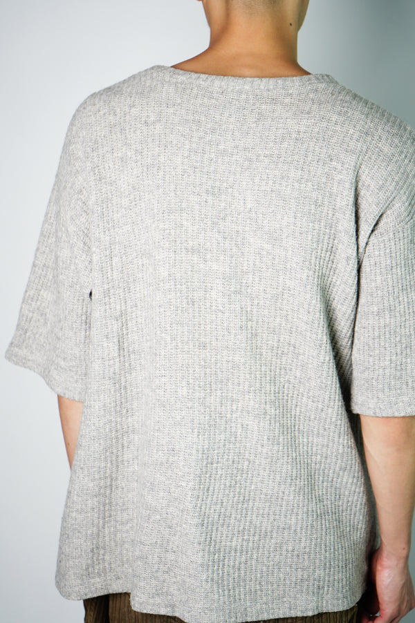 "RAF SIMONS" -Logo Embroidery Mohair/Polyamide S/S Knit Sweater-