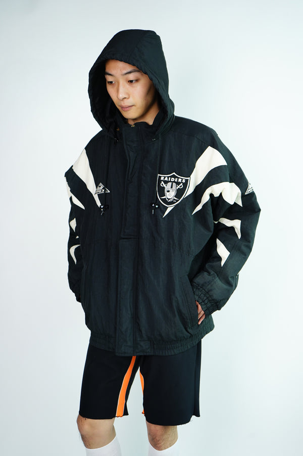 90's "RAIDERS" -Nylon Padding Stadium Jumper(WITH HOOD)-