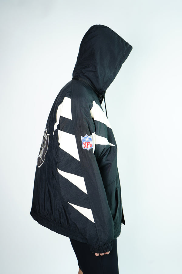 90's "RAIDERS" -Nylon Padding Stadium Jumper(WITH HOOD)-
