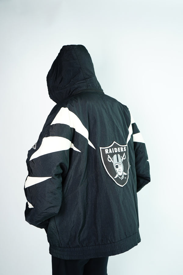90's "RAIDERS" -Nylon Padding Stadium Jumper(WITH HOOD)-
