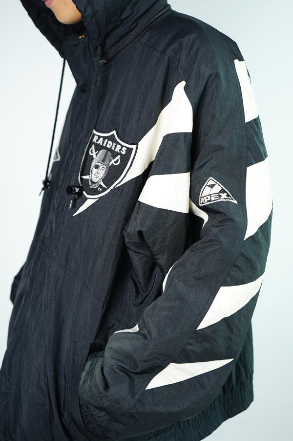 90's "RAIDERS" -Nylon Padding Stadium Jumper(WITH HOOD)-