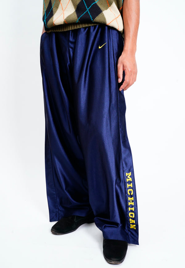 "NIKE" -"Michigan Wolverines" Side Snap Jersey Basketball Pants-