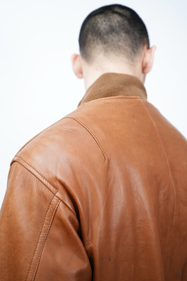 90's "POLO by Ralph Lauren" -"MA-1 Type" Leather Flight Jacket-