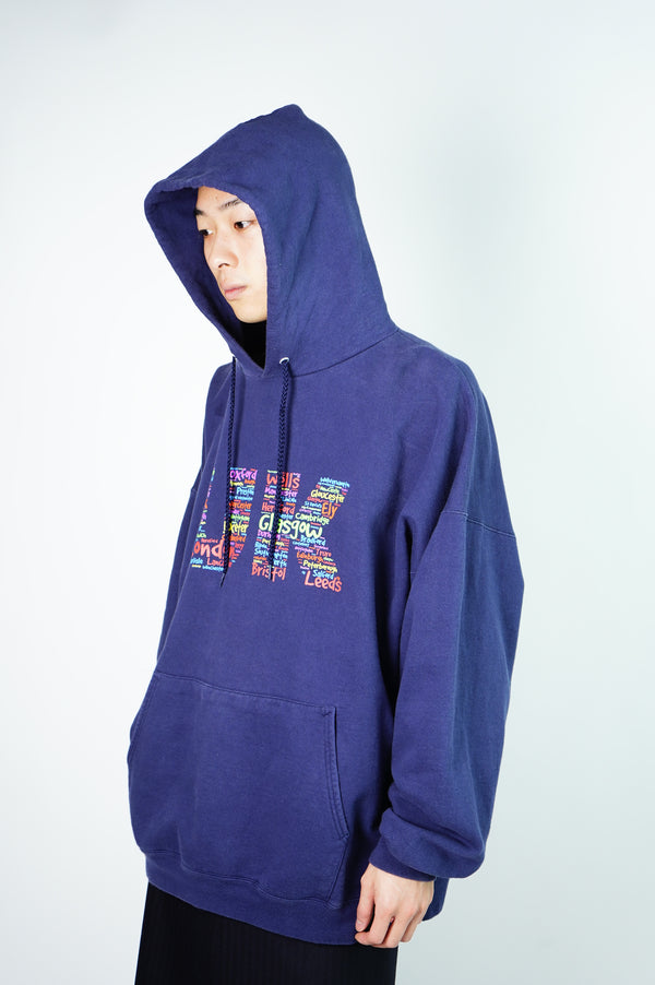90's "Hanes" -"UK" Printed Sweat Hoodie-
