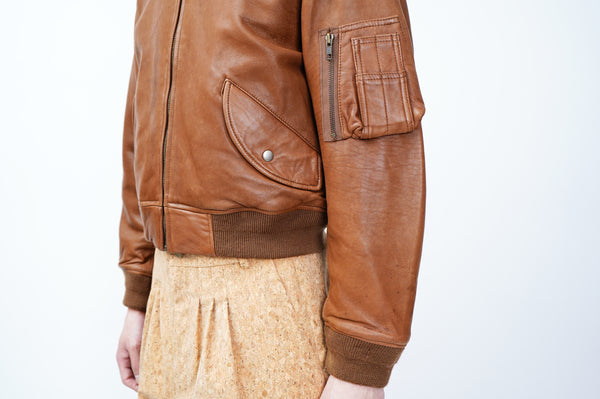 90's "POLO by Ralph Lauren" -"MA-1 Type" Leather Flight Jacket-