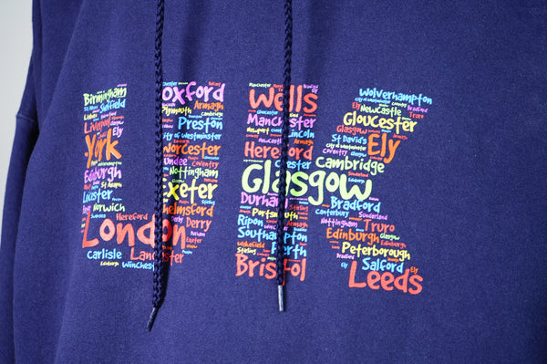 90's "Hanes" -"UK" Printed Sweat Hoodie-