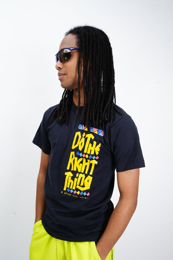 80's "SCREEN STARS" -"DO THE RIGHT THING" Print S/S Tee-