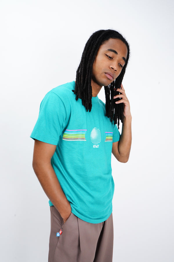 80's "ONEITA" -"AT&T" Logo Print S/S Tee-