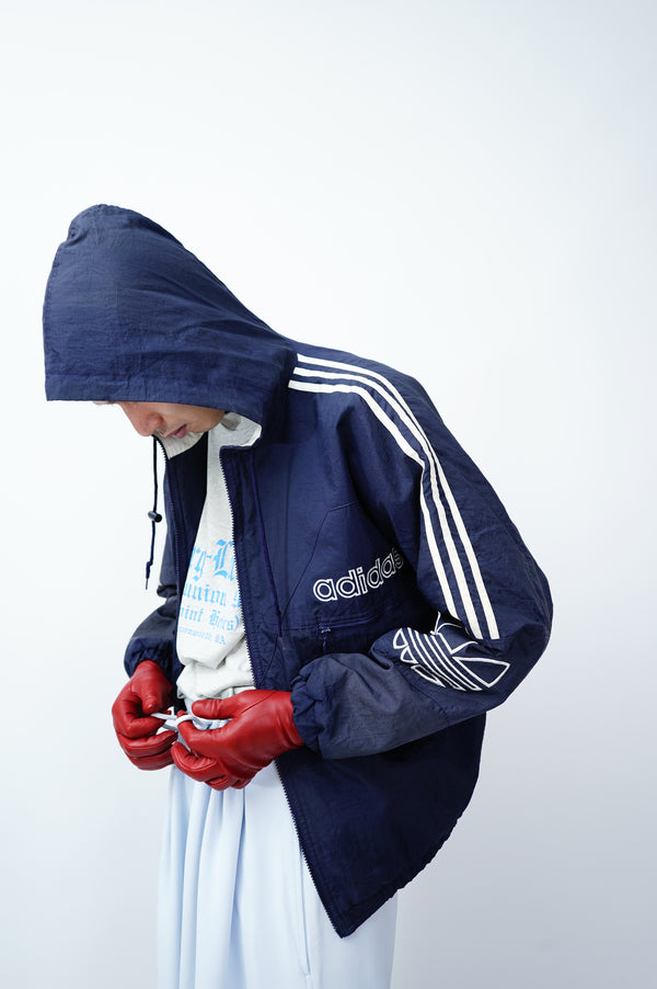 90's "adidas" -Logo Embroidery Hooded Jacket-