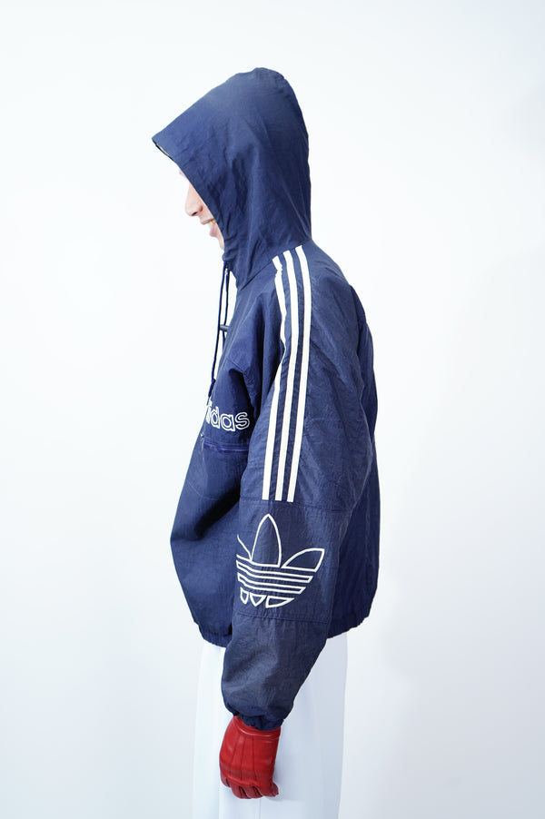 90's "adidas" -Logo Embroidery Hooded Jacket-