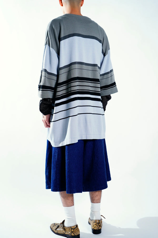 "SOUTHPOLE" -Border Patterned Crew Neck Knit Tee-