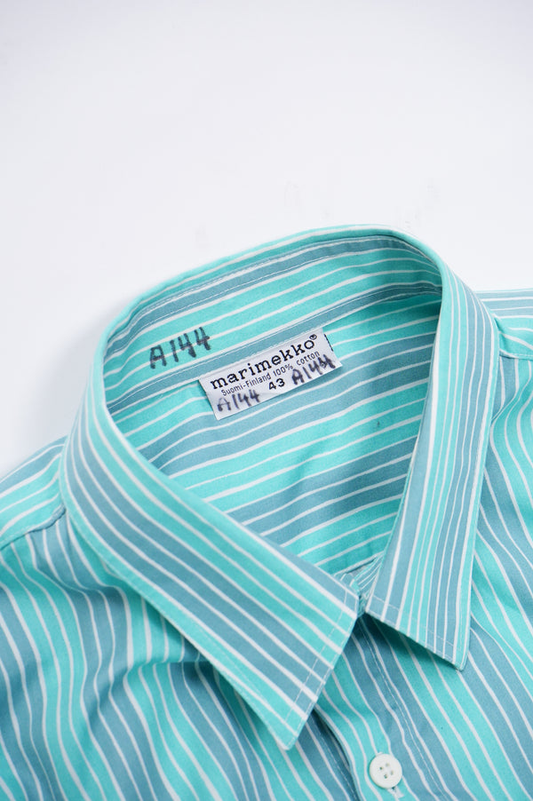 80's "marimekko" -Stripe Pattern L/S Shirts-