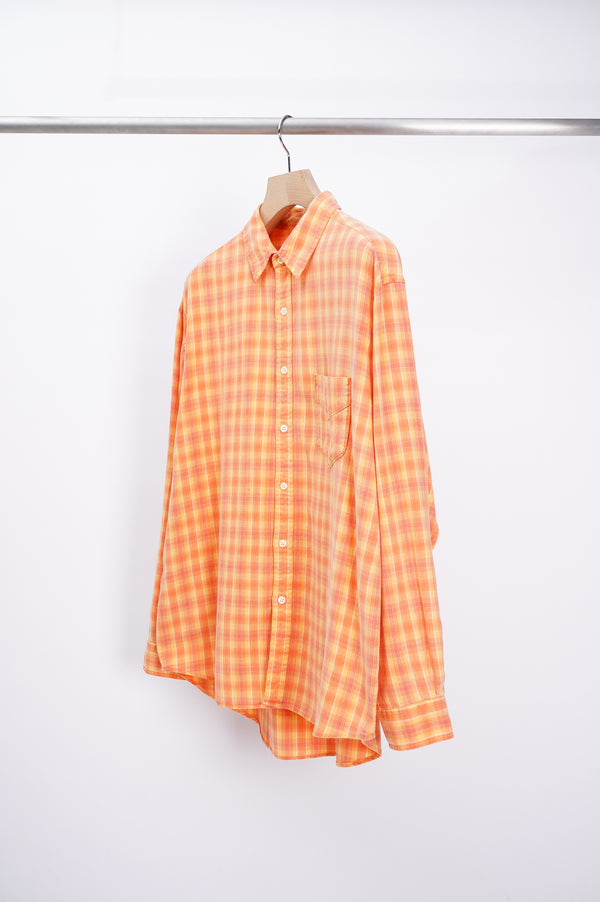 90's "J CREW" -Madras Check Pattern L/S Shirts-