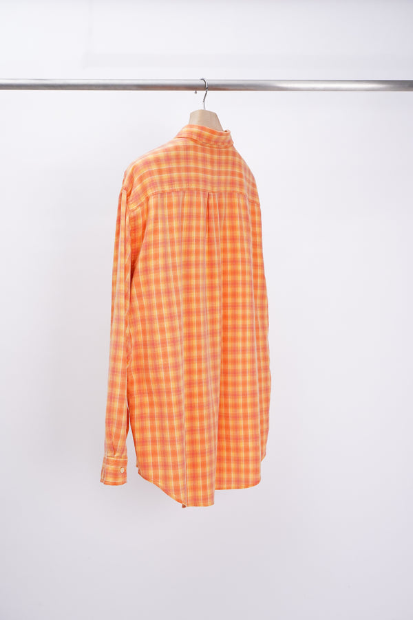 90's "J CREW" -Madras Check Pattern L/S Shirts-