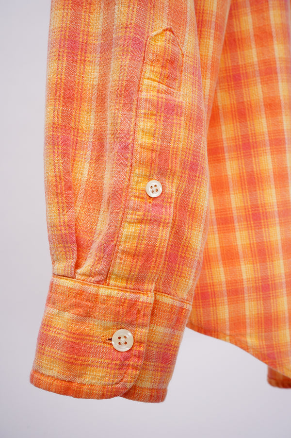 90's "J CREW" -Madras Check Pattern L/S Shirts-