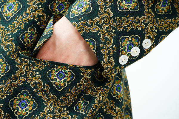 70's "ALLYN ST. GEORGE" -Paisley Pattern Polyester 2B Jacket-