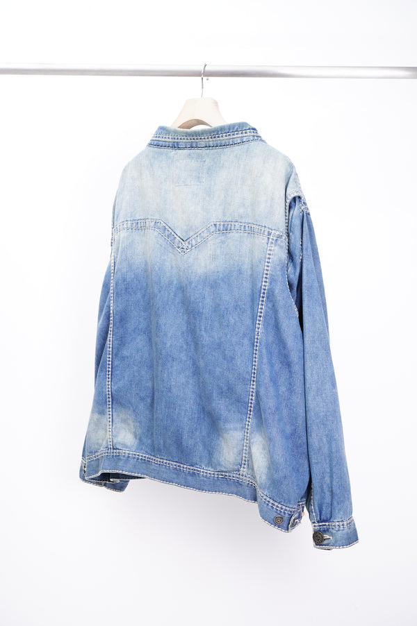 90's "RIVET DE CRU" -Stitch Design Denim Trucker Jacket-