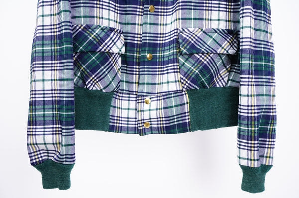 70's "UNKNOWN" -Check Pattern Polyester Jacket-