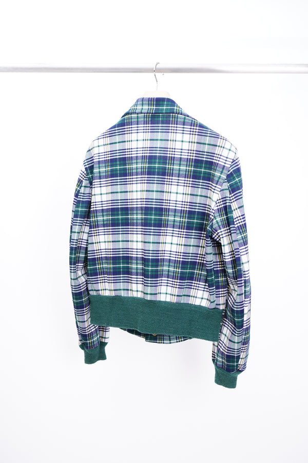 70's "UNKNOWN" -Check Pattern Polyester Jacket-