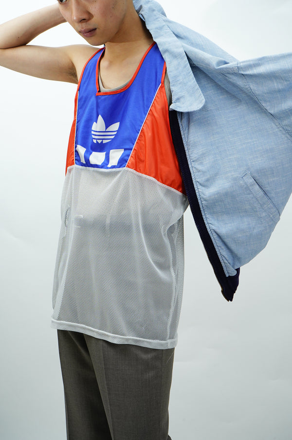 80's "adidas" -Logo Printed Mesh Tank Top-