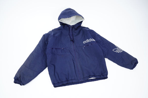 90's "adidas" -Logo Embroidery Hooded Jacket-