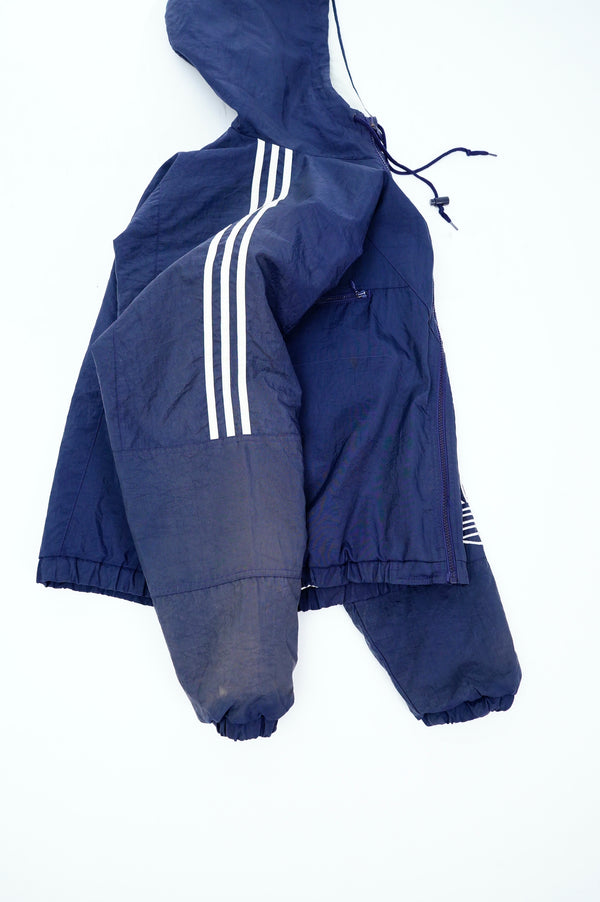90's "adidas" -Logo Embroidery Hooded Jacket-