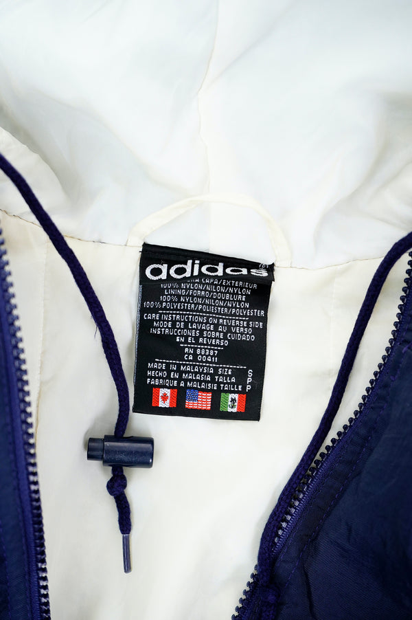 90's "adidas" -Logo Embroidery Hooded Jacket-