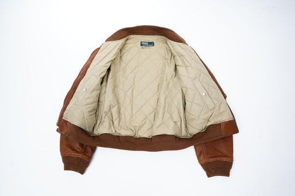 90's "POLO by Ralph Lauren" -"MA-1 Type" Leather Flight Jacket-