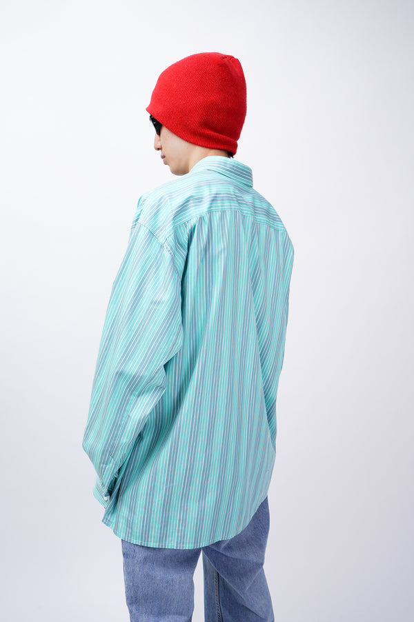 80's "marimekko" -Stripe Pattern L/S Shirts-