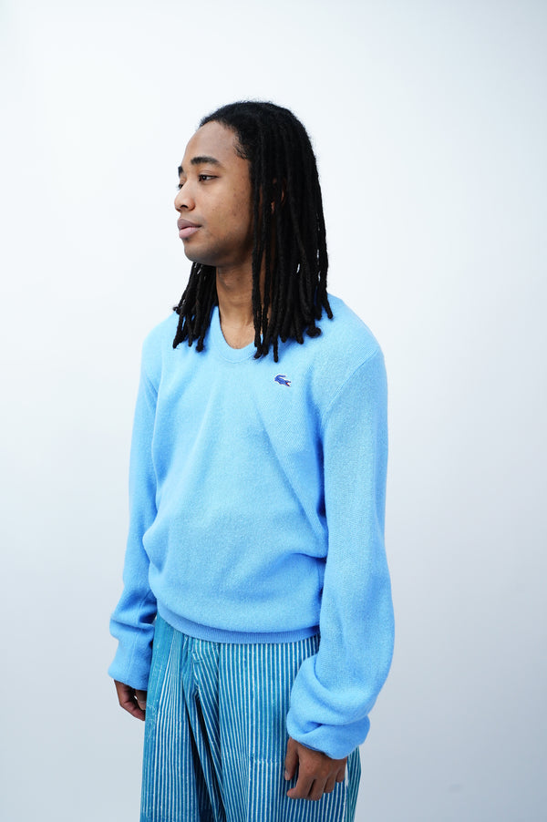 70's "IZOD LACOSTE" -V Neck Acryl Knit Sweater-